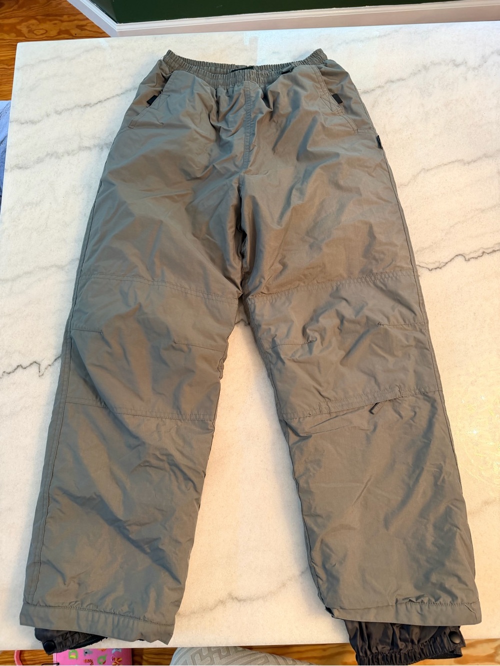 Youth White Sierra Elastic Waist Snow Pants